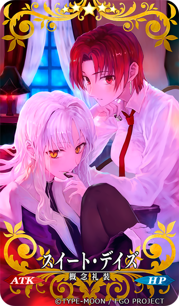 Anime picture 512x875 with fate (series) fate/grand order fate/hollow ataraxia type-moon caren hortensia bazett fraga mcremitz bob (biyonbiyon) long hair tall image looking at viewer blush fringe short hair breasts hair between eyes red eyes large breasts sitting multiple girls holding