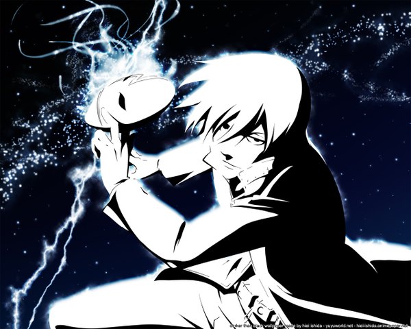 Anime picture 1280x1024 with darker than black studio bones hei (darker than black) kudou shiori third-party edit electricity mask