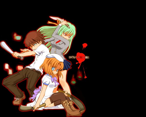 Anime picture 1280x1024 with higurashi no naku koro ni studio deen tagme