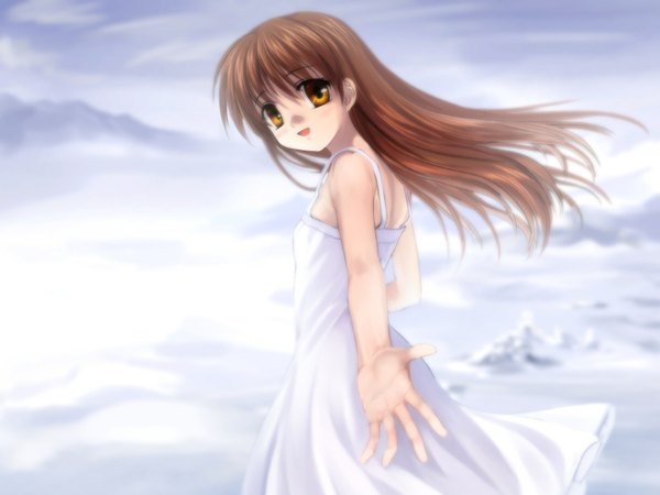 Anime picture 1600x1200 with clannad key (studio) girl from the illusionary world mutsuki (moonknives) wallpaper dress sundress