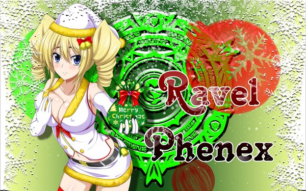 Anime picture 2560x1600 with highschool dxd ravel phenex shadowart single looking at viewer blush fringe highres short hair breasts blue eyes light erotic blonde hair hair between eyes large breasts standing twintails bare shoulders holding payot