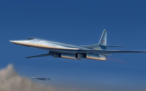 Anime picture 1200x750 with original kcme sky cloud (clouds) flying weapon tu-160