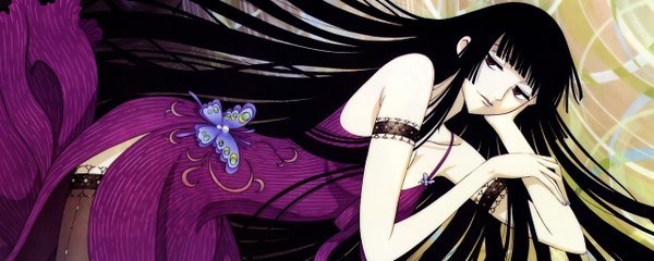 Anime picture 2560x1024 with xxxholic clamp ichihara yuuko highres wide image dualscreen