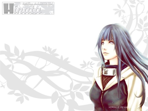 Anime picture 1360x1024 with naruto studio pierrot naruto (series) hyuuga hinata single long hair simple background blue hair white eyes girl