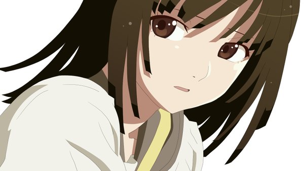 Anime picture 1600x900 with bakemonogatari shaft (studio) monogatari (series) sengoku nadeko wide image white background close-up vector