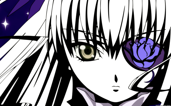 Anime picture 1920x1200 with rozen maiden barasuishou highres wide image close-up eyepatch