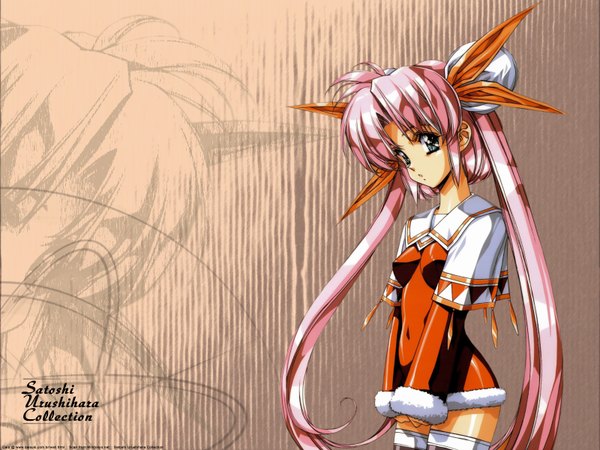 Anime picture 1600x1200 with urushihara satoshi single long hair twintails pink hair zoom layer girl