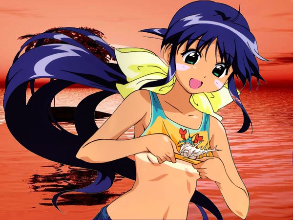 Anime picture 1600x1200 with mahoromatic long hair light erotic water tagme