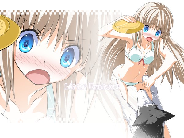 Anime picture 1600x1200 with little busters! key (studio) noumi kudryavka light erotic swimsuit bikini white bikini