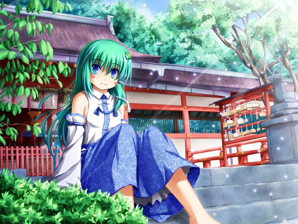 Anime picture 1024x768 with touhou kochiya sanae akashio (loli ace) girl tagme