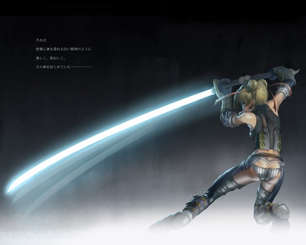 Anime picture 1280x1024 with sword tagme