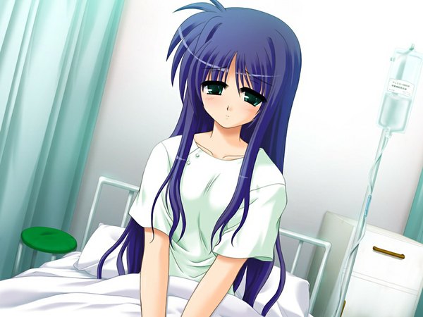 Anime picture 1024x768 with sakura machizaka stories (game) long hair green eyes game cg purple hair girl