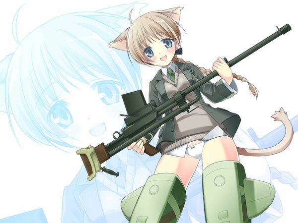 Anime picture 1024x768 with strike witches lynette bishop light erotic kimishima junsei