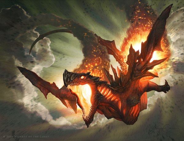 Anime picture 1200x923 with original jason chan open mouth red eyes teeth flying sharp teeth wings fire dragon