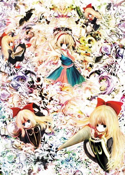 Anime-Bild 1100x1539 mit touhou alice margatroid tall image blue eyes blonde hair group fairy girl dress hairband