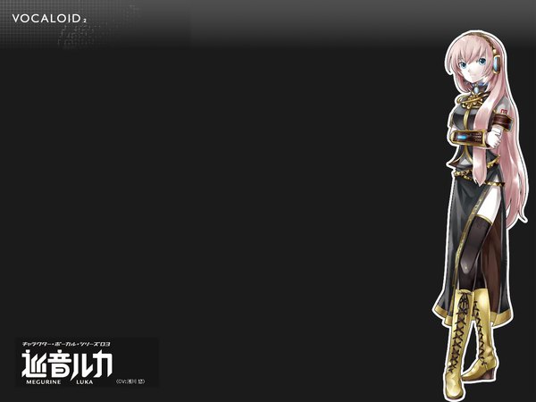 Anime picture 1280x960 with vocaloid megurine luka grey background girl tagme