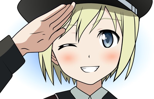 Anime picture 1677x1080 with strike witches erica hartmann close-up tagme