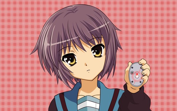 Anime picture 1920x1200 with suzumiya haruhi no yuutsu kyoto animation nagato yuki highres wide image vector girl mouse