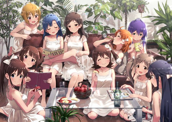 Anime picture 2700x1913 with idolmaster idolmaster million live! kitazawa shiho nanao yuriko yokoyama nao mochizuki anna mogami shizuka kasuga mirai ibuki tsubasa hakozaki serika satake minako yabuki kana sonsoso long hair blush fringe highres short hair breasts open mouth