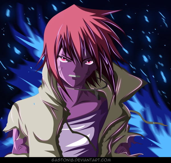 Anime picture 4000x3822 with code: breaker kinema citrus tenpouin yuuki single looking at viewer highres short hair red eyes absurdres red hair inscription teeth torn clothes boy