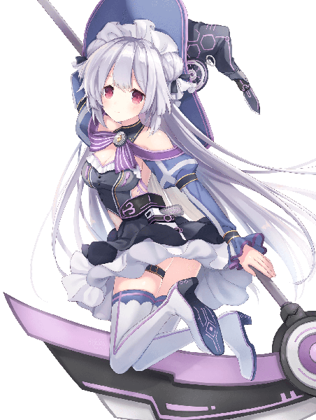 Anime picture 1508x2001 with original suzumori uina single long hair tall image looking at viewer red eyes silver hair long sleeves hair bun (hair buns) soles transparent background outline girl dress weapon hat boots thigh strap thigh boots