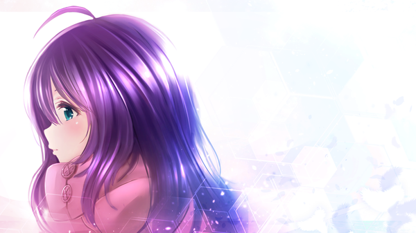 Аниме картинка 1360x765 с идолмастер idolmaster million live! mochizuki anna ima (lm ew) один (одна) длинные волосы румянец голубые глаза широкое изображение смотрит в сторону фиолетовые волосы профиль девушка