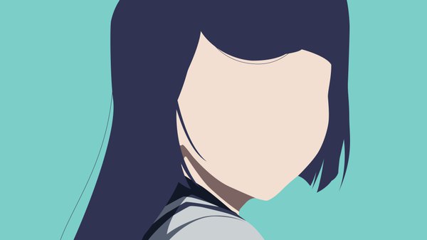 Anime picture 7680x4320 with bungou stray dogs studio bones tanizaki naomi laitofai single long hair highres simple background wide image blue hair absurdres wallpaper close-up no face aqua background minimalist girl