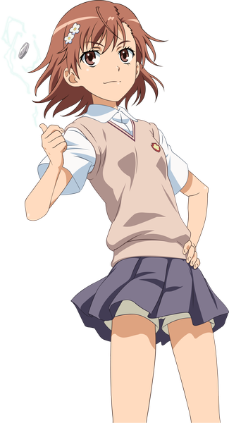 Anime picture 2062x3804 with to aru kagaku no railgun to aru majutsu no index j.c. staff misaka mikoto ergh3 single tall image highres short hair smile brown hair brown eyes hair flower pantyshot hand on hip magic lightning electricity biribiri girl