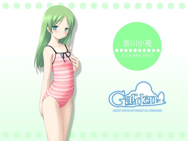 Anime picture 1280x960 with gayarou white background swimsuit garden tagme