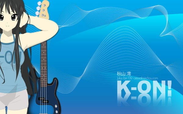 Anime picture 1280x800 with k-on! kyoto animation akiyama mio wide image guitar
