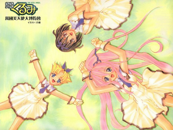 Anime picture 1024x768 with steel angel kurumi kurumi saki (steel angel kurumi) karinka scan wallpaper dress gloves bow necktie