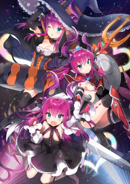 Anime picture 868x1228 with fate (series) fate/grand order fate/extra fate/extra ccc elizabeth bathory (fate) (all) elizabeth bathory (fate) elizabeth bathory (brave) (fate) elizabeth bathory (halloween caster) (fate) hayama eishi long hair tall image looking at viewer blush fringe breasts open mouth blue eyes light erotic hair between eyes large breasts