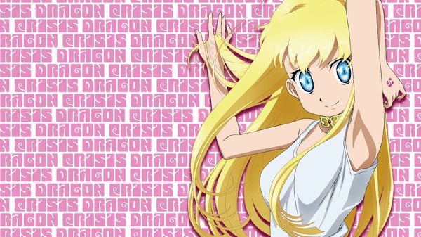 Anime picture 1920x1080 with dragon crisis! rose (dragon crisis) single long hair highres blue eyes blonde hair wide image armpit (armpits) girl