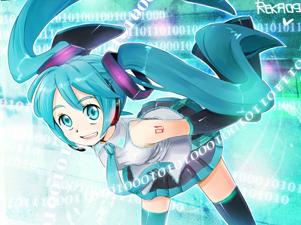 Anime picture 1024x768 with vocaloid hatsune miku girl tagme reka