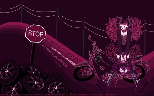 Anime picture 1680x1050 with paradise kiss madhouse miwako sakurada wide image purple background