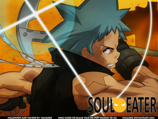 Anime picture 1400x1050 with soul eater studio bones black star spiked hair tagme