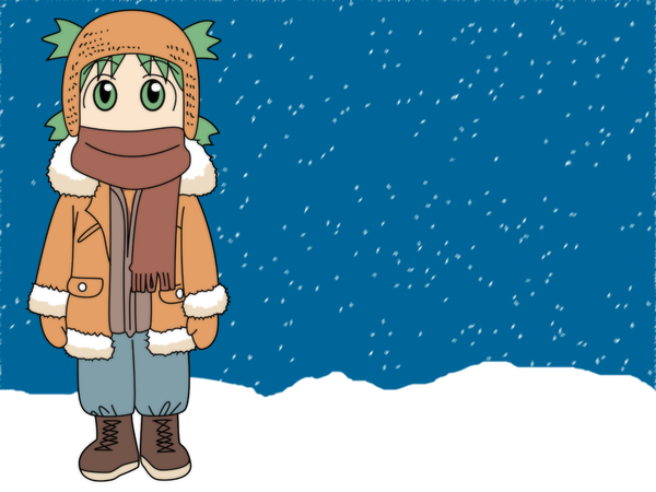 Anime picture 1600x1200 with yotsubato koiwai yotsuba azuma kiyohiko winter vector