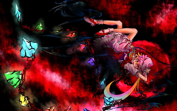 Anime picture 1680x1050 with touhou flandre scarlet kikurage (plastic people) wide image girl