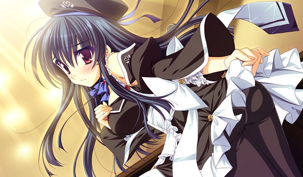 Anime picture 1536x900 with cure mate club (game) black hair red eyes wide image game cg girl