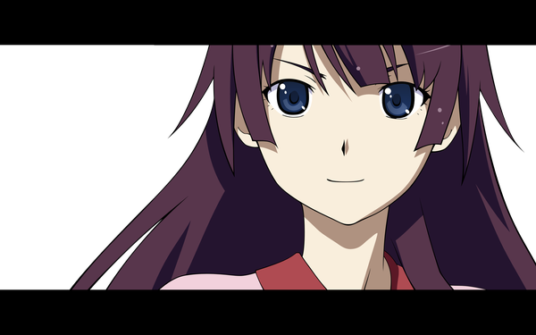 Anime picture 2560x1600 with bakemonogatari shaft (studio) monogatari (series) senjougahara hitagi highres wide image transparent background vector
