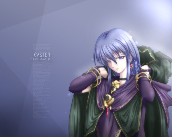 Anime picture 1280x1024 with fate (series) fate/stay night studio deen type-moon caster purple background