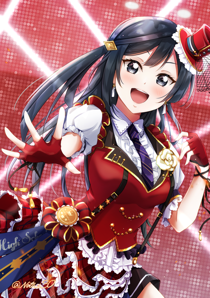 Anime picture 3541x5016 with love live! nijigasaki high school idol club sunrise (studio) love live! yuuki setsuna (love live!) nota ika single long hair tall image looking at viewer blush highres open mouth black hair signed absurdres :d black eyes twitter username girl gloves