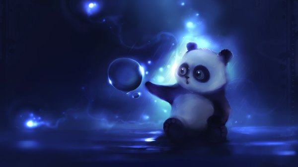 Anime picture 1920x1080 with original apofiss single highres wide image animal bubble (bubbles) panda