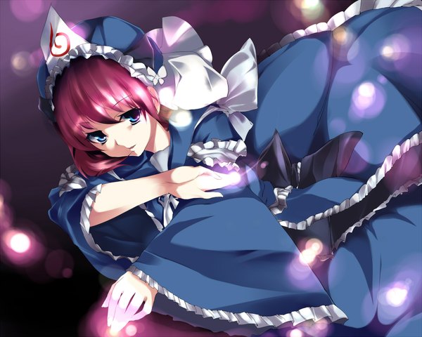 Anime picture 2000x1600 with touhou saigyouji yuyuko cofepig single highres blue eyes pink hair girl hat