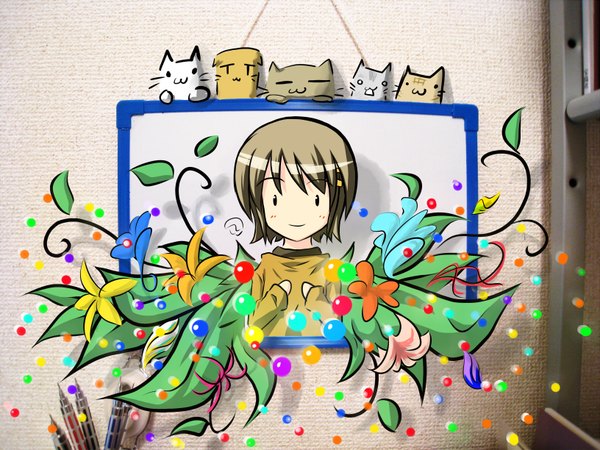Anime picture 1632x1224 with nekobaka cat tagme