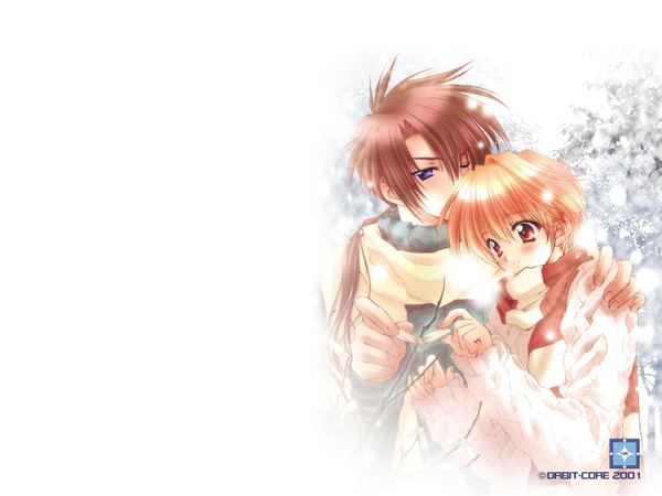 Anime picture 1600x1200 with carnelian white background scarf tagme