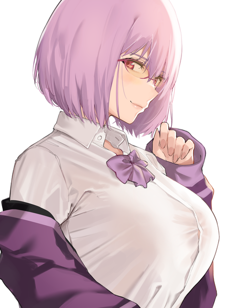 Anime picture 3120x3936 with gridman universe ssss.gridman studio trigger shinjou akane j@ck single tall image looking at viewer blush fringe highres short hair breasts light erotic simple background smile hair between eyes red eyes large breasts white background