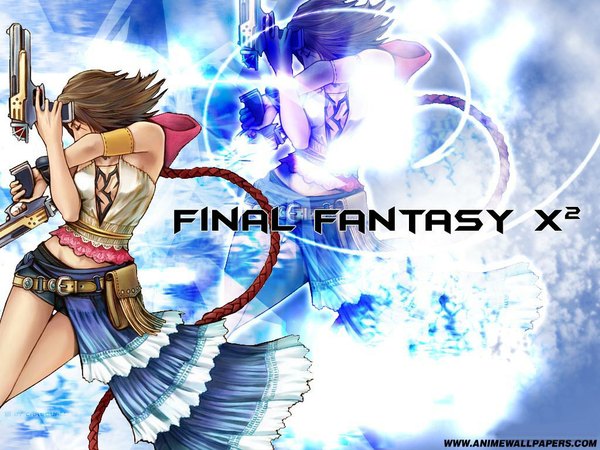 Anime picture 1024x768 with final fantasy final fantasy x final fantasy x-2 square enix yuna (ff10) single wallpaper skirt belt gun