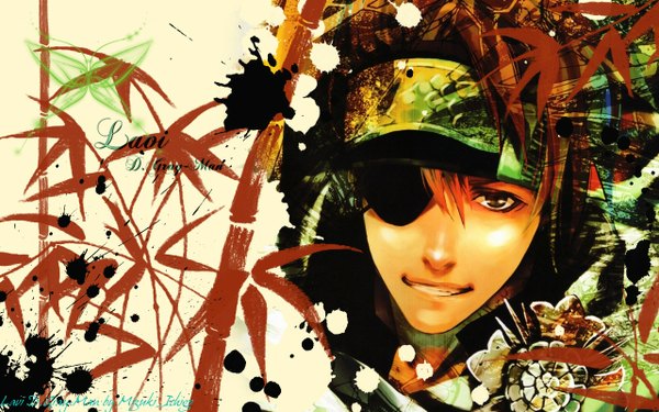 Anime picture 1280x800 with d.gray-man lavi wide image signed wallpaper abstract eyepatch