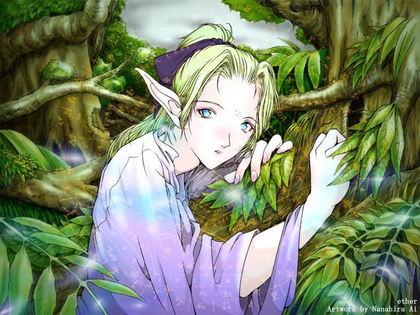 Anime picture 1024x768 with fay-mecta ethona nanahira ai pointy ears elf tagme